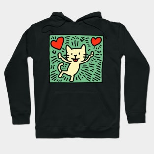 Funny Keith Haring, cat lover Hoodie